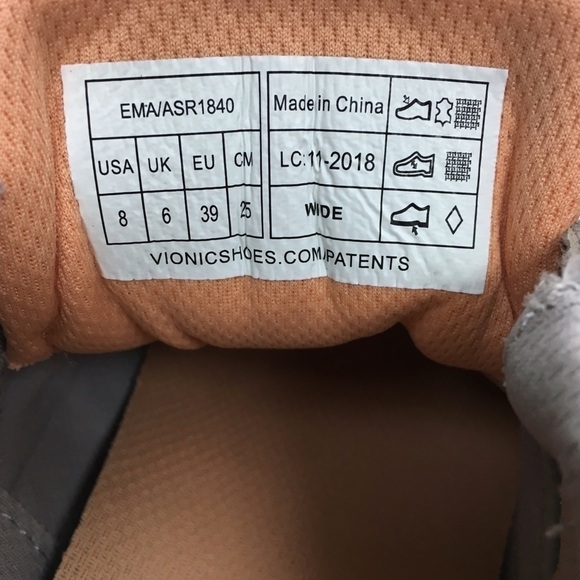 VIONIC Walking Shoes Ema Sneakers Suede Mesh Adjustable Athleisure Size 8 WIDE - Picture 10 of 16